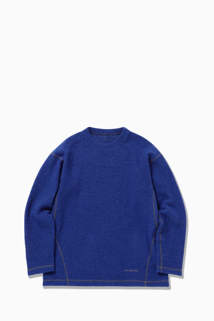 アンドワンダー　re wool JQ crew neck フリース　ウール Re Wool JQ Crew Neck