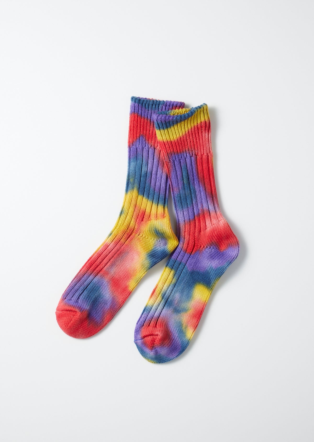 CHUNKY RIBBED CREW SOCKS "TIE DYE"【ROTOTO】