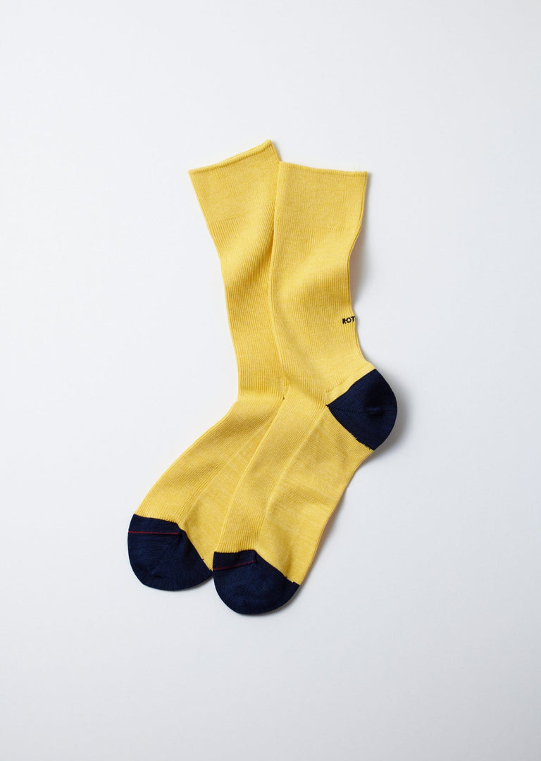 ORGANIC COTTON ＆ RECYCLE POLYESTER RIBBED CREW SOCKS【ROTOTO】