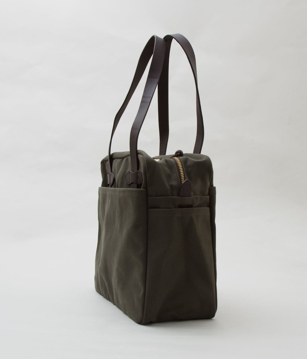 FILSON RUGGED TWILL TOTE BAG WITH ZIPPER