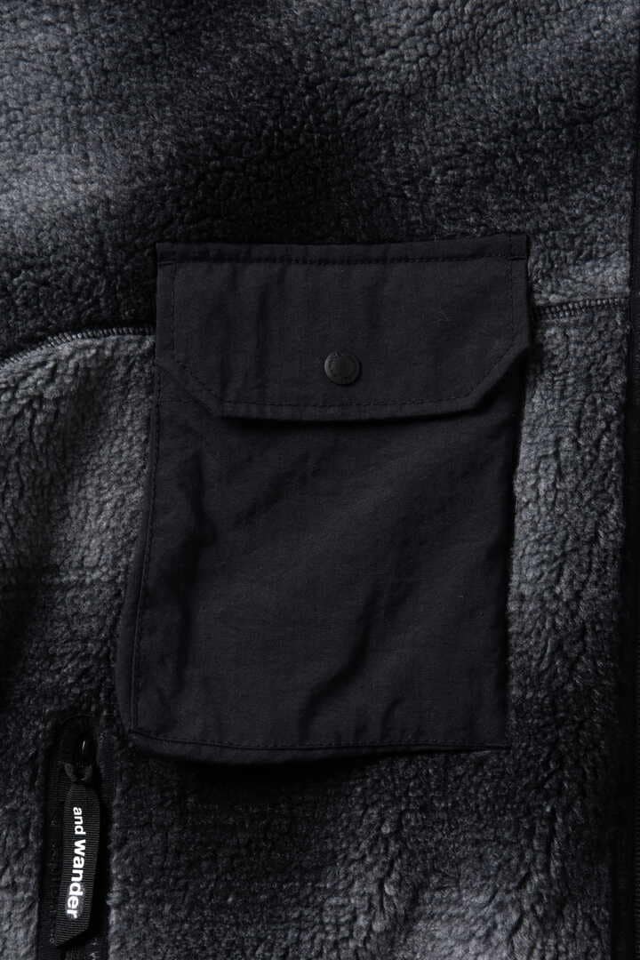 and wander check boa jacket (black)